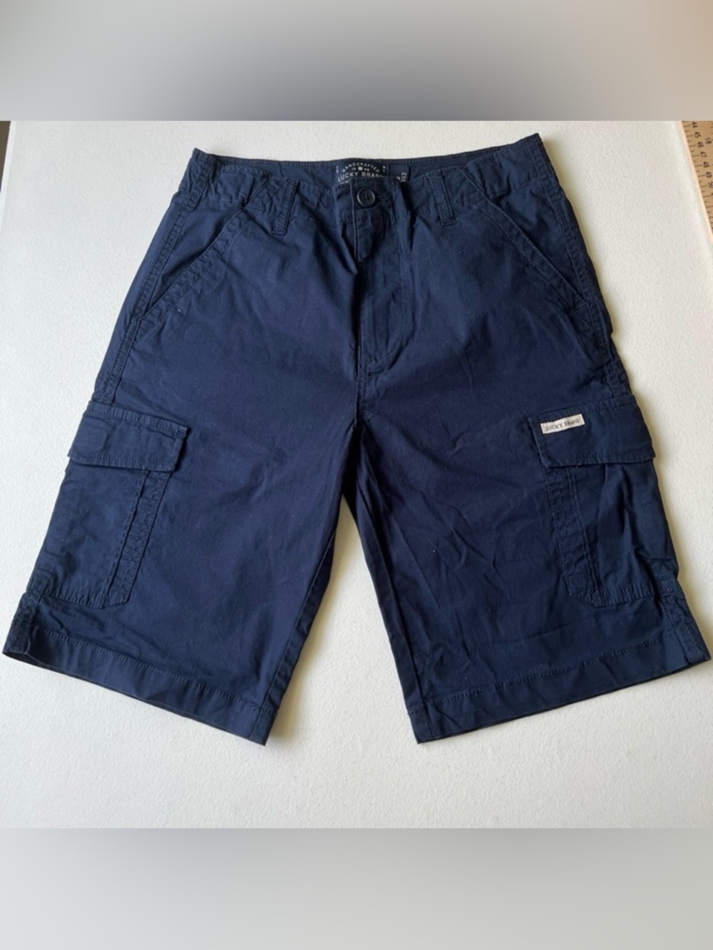 LUCKY BRAND boys' blue cargo shorts, size 10-12